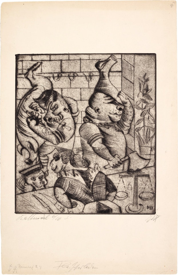 Fleischerladen (K. 7) by Otto Dix
