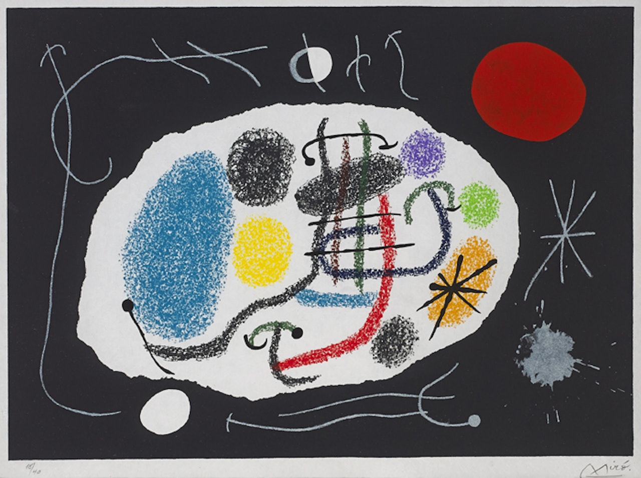 LE LÉZARD AUX PLUMES D"OR, (M.800) by Joan Miró