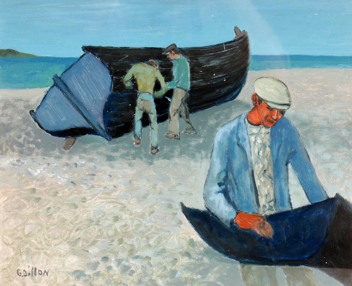 MEN AND BOATS, CONNEMARA by Gerard Dillon