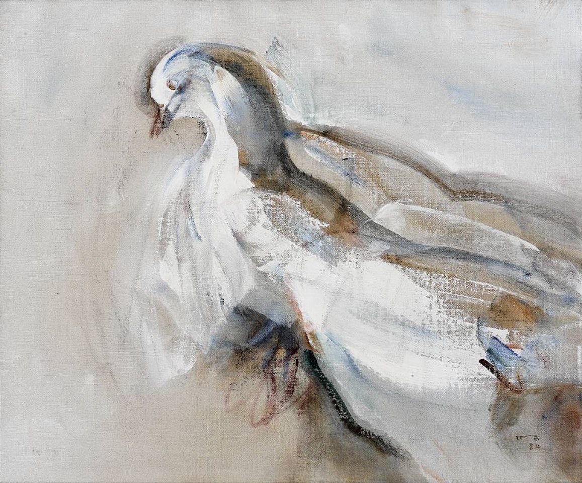 WOUNDED PIGEON by Louis Le Brocquy