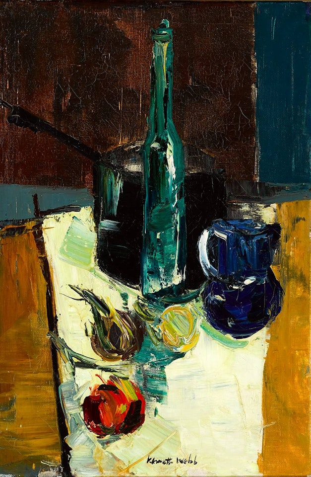 STILL LIFE WITH WINE BOTTLE by Kenneth Webb