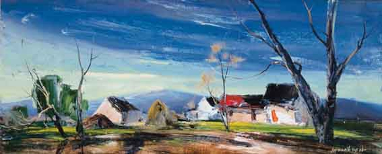 LANDSCAPE WITH FARM BUILDINGS by Kenneth Webb