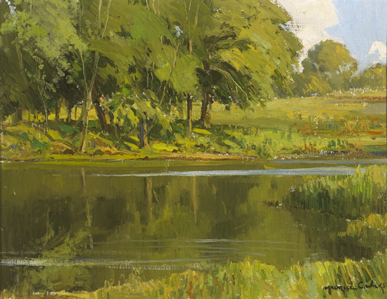 REFLECTIONS, RIVER LAGAN, COUNTY DOWN by Maurice Canning Wilks
