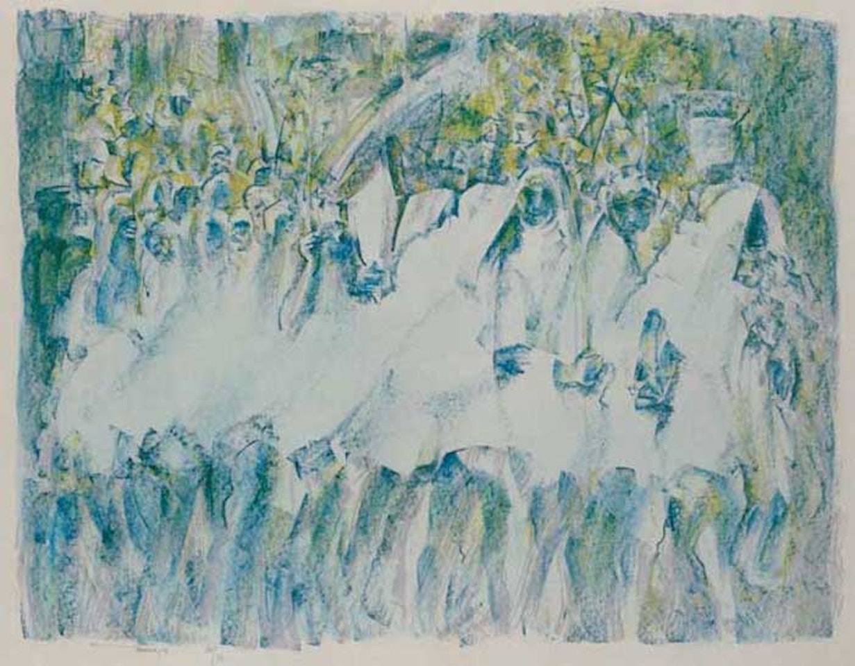 RIVERRUN, PROCESSION WITH LILIES II by Louis Le Brocquy