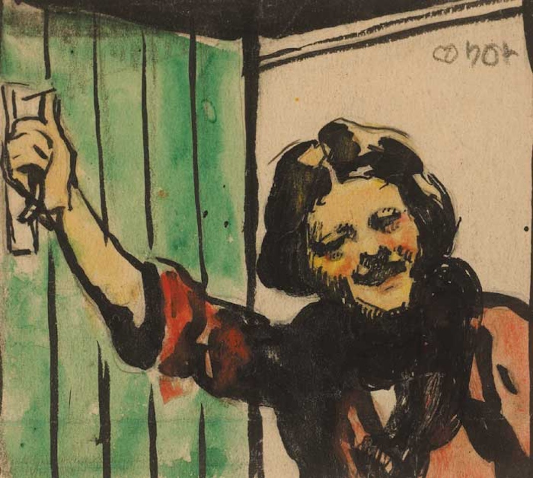 WOMAN BY A GREEN DOOR by William Conor