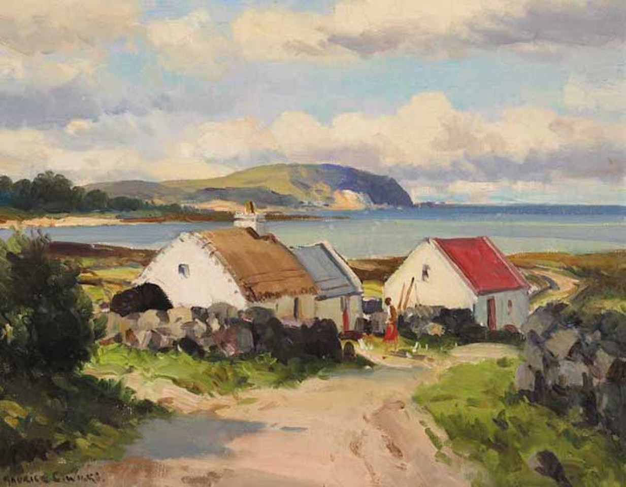 COTTAGES AT GLEN, COUNTY DONEGAL by Maurice Canning Wilks