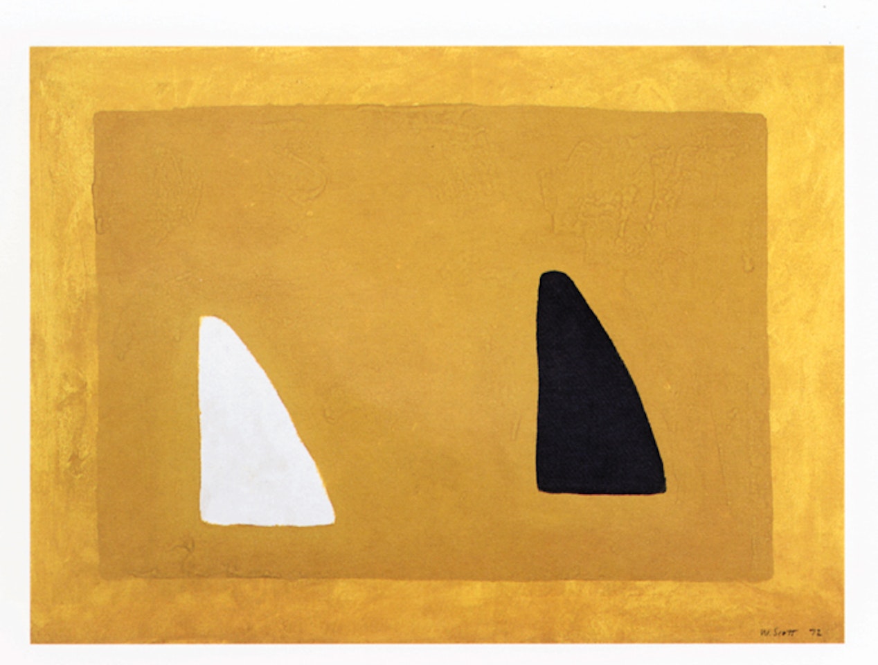 BLACK AND WHITE ON OCHRE by William Scott