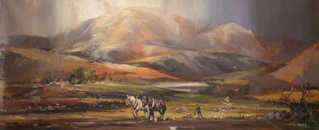 PLOUGHING HORSES by Kenneth Webb