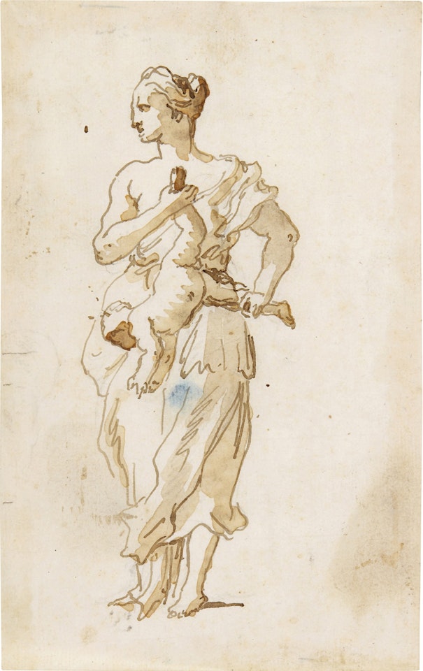 A Woman holding a baby (The Judgement of Solomon) by Giovanni Domenico Tiepolo
