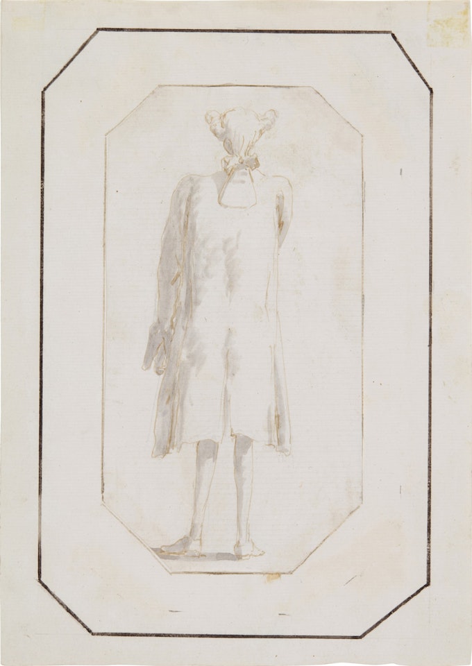 A standing man seen from behind by Giovanni Battista Tiepolo