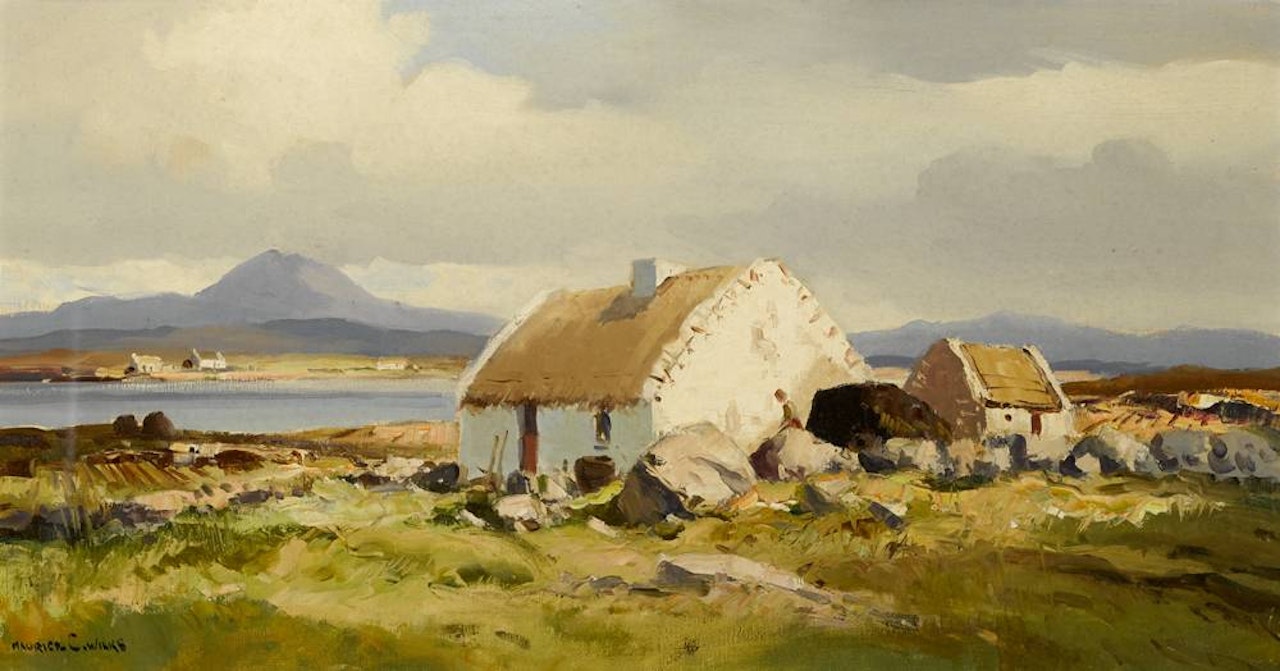 GALWAY COTTAGE, ROUNDSTONE, CONNEMARA by Maurice Canning Wilks