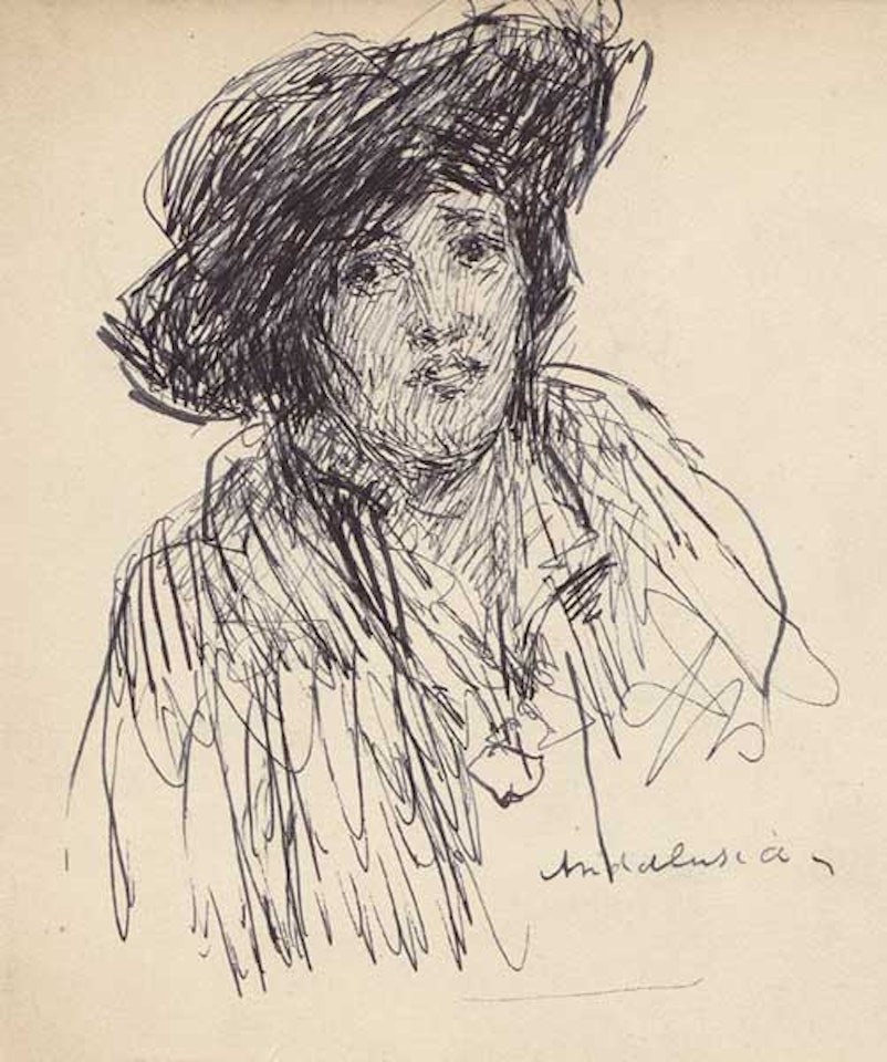 SIDE PROFILE OF A LADY AND LADY WITH HAT [ANDALUSIA] by John Butler Yeats