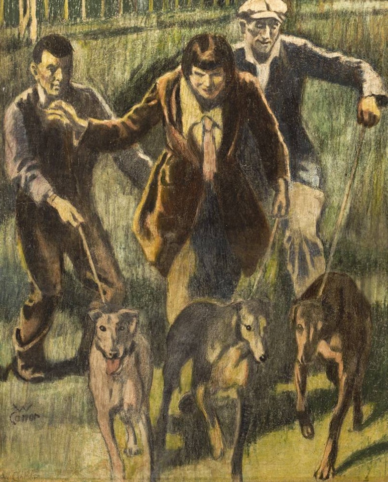 EXERCISING THE GREYHOUNDS by William Conor