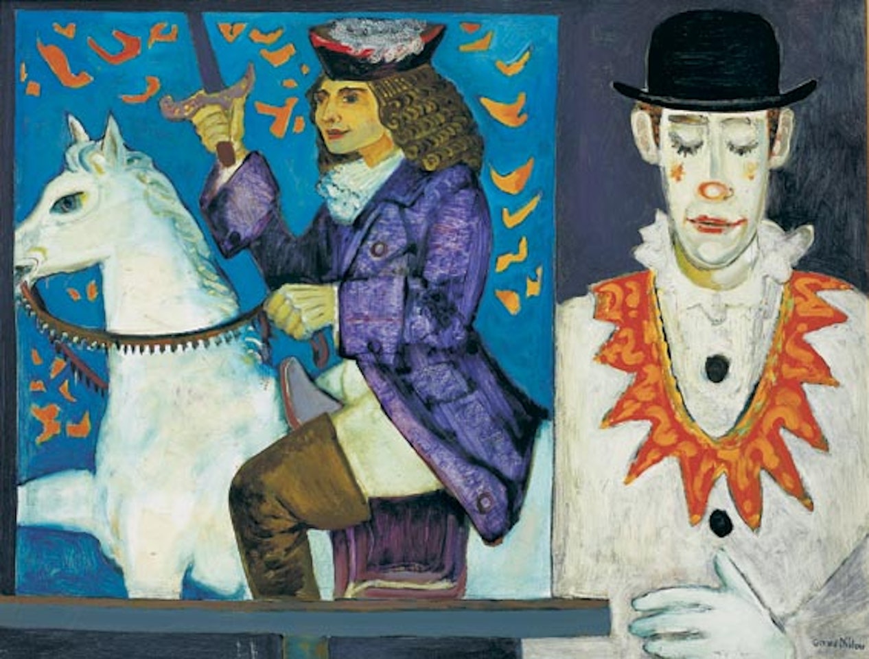 PIERROT WITH PAINTING OF KING WILLIAM III by Gerard Dillon