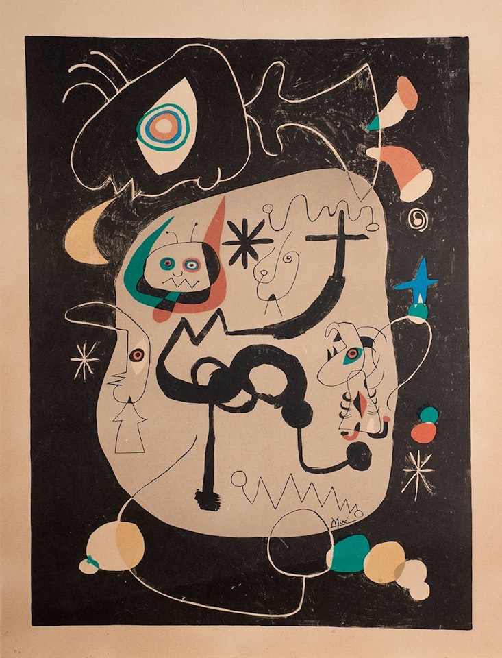 DANCER LISTENING TO AN ORGAN IN A GOTHIC CATHERDAL by Joan Miró
