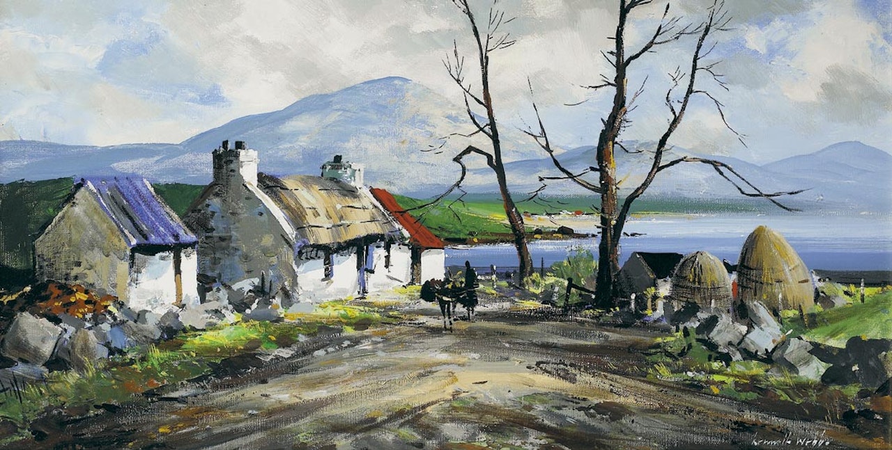 COTTAGE NEAR CASHEL, COUNTY GALWAY by Kenneth Webb