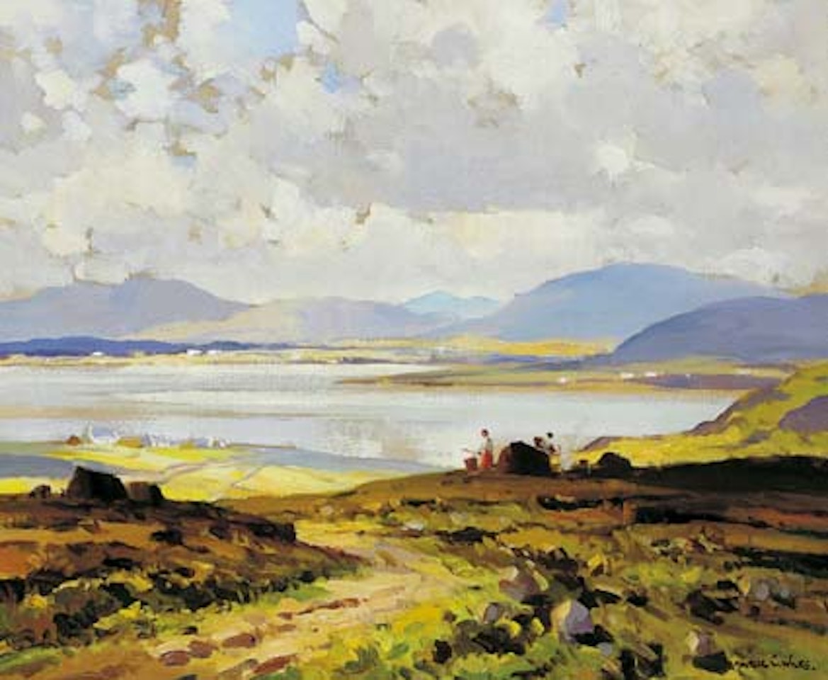 GATHERING TURF, ACHILL ISLAND by Maurice Canning Wilks