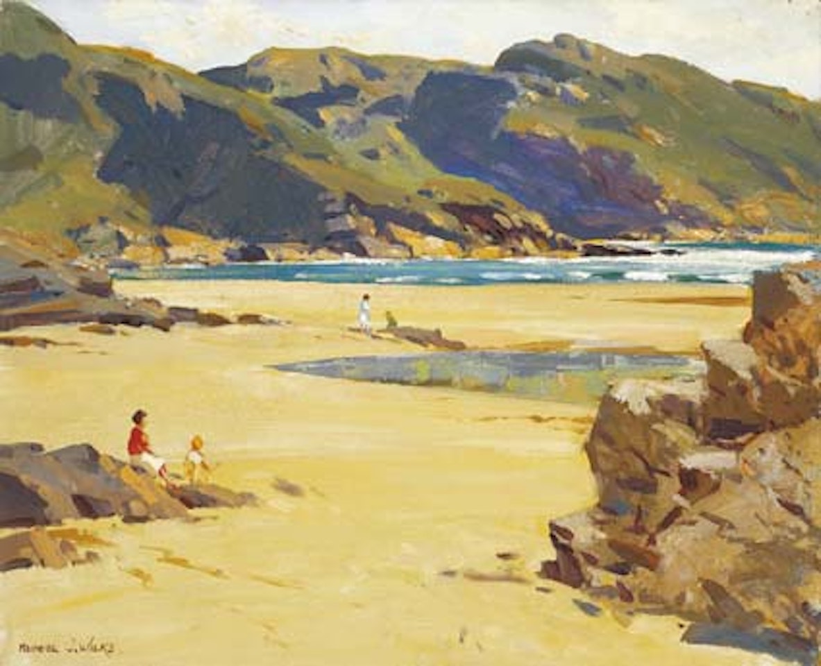 FIGURES ON THE STRAND, COUNTY DONEGAL by Maurice Canning Wilks