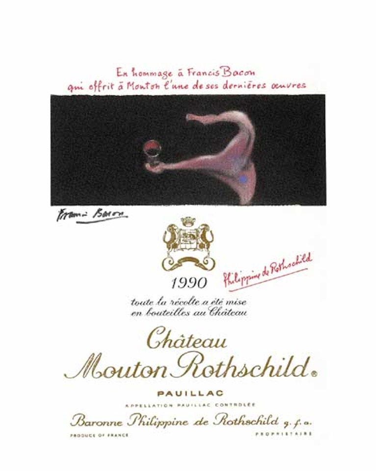 CHATEAU MOUTON ROTHSCHILD, PAUILLAC WINE LABEL by Francis Bacon