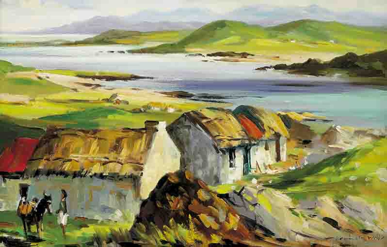 COTTAGES, ATLANTIC DRIVE, DONEGAL by Kenneth Webb