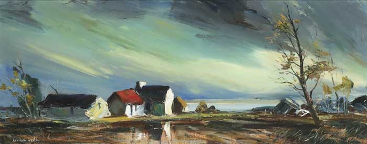 FARM BUILDINGS ON STRANGFORD LOCH, NEWTOWNARDS by Kenneth Webb