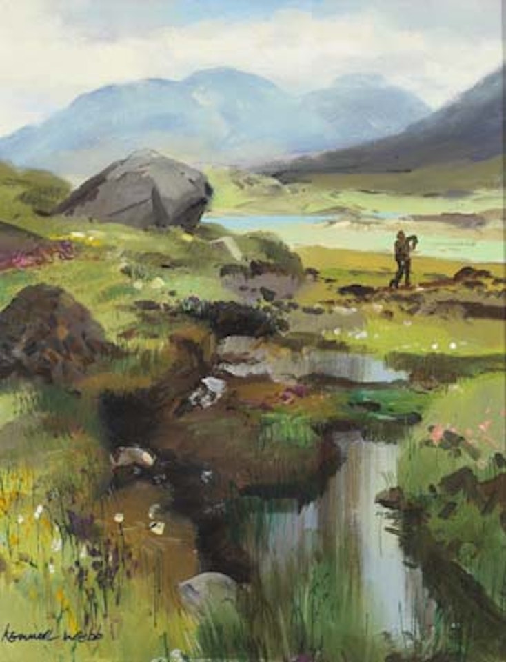 CUTTING TURF, BALLINAHINCH by Kenneth Webb