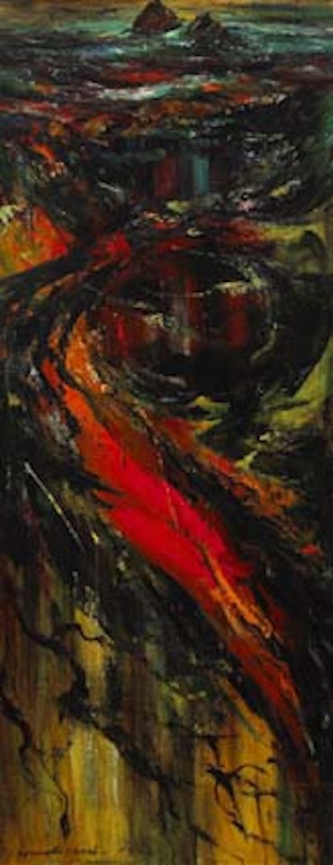 SEAWEED THEME, ORANGE AND GREEN IV, BALLYWALTER by Kenneth Webb