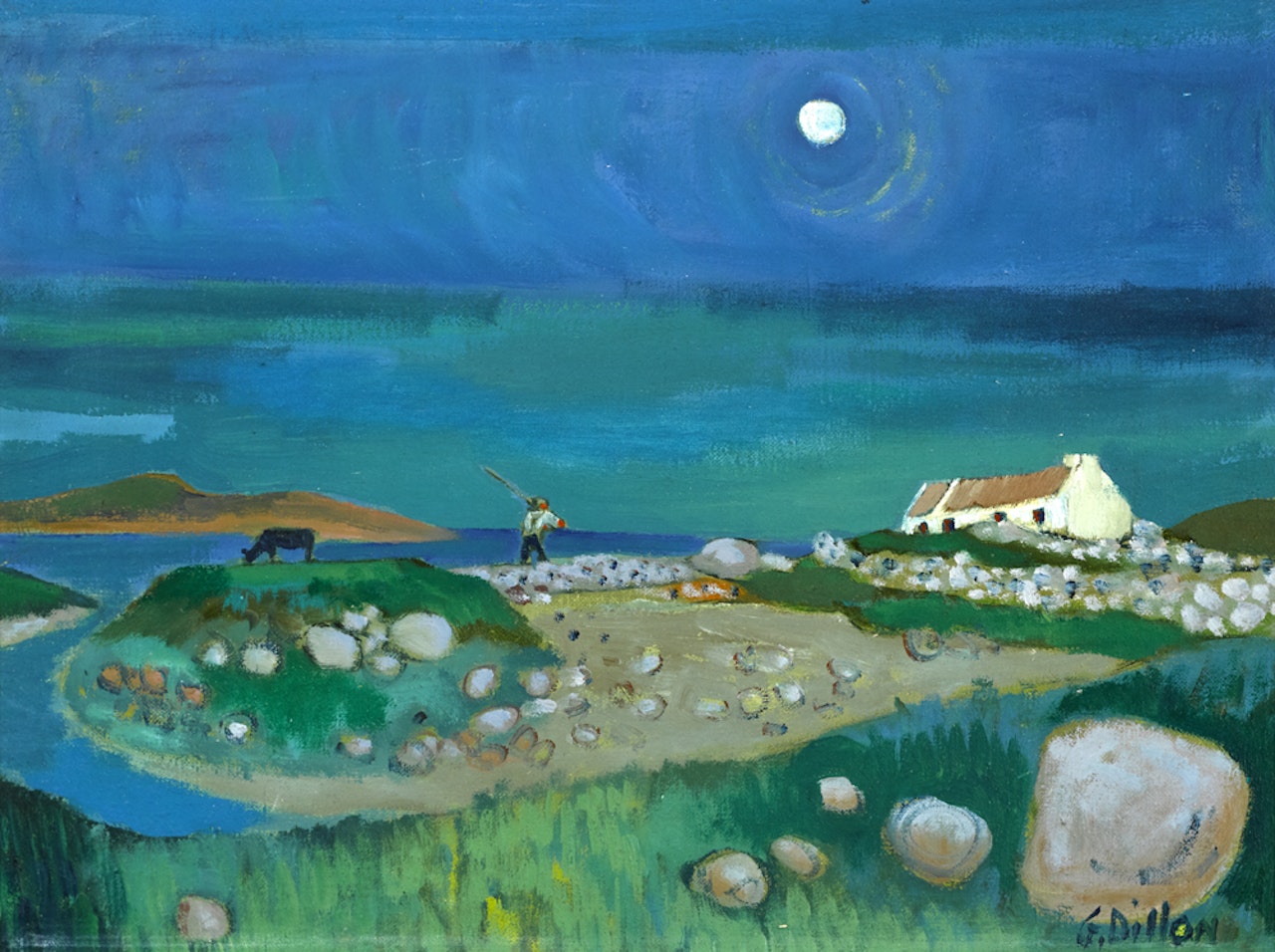 MOONLIGHT SCENE, WEST OF IRELAND by Gerard Dillon