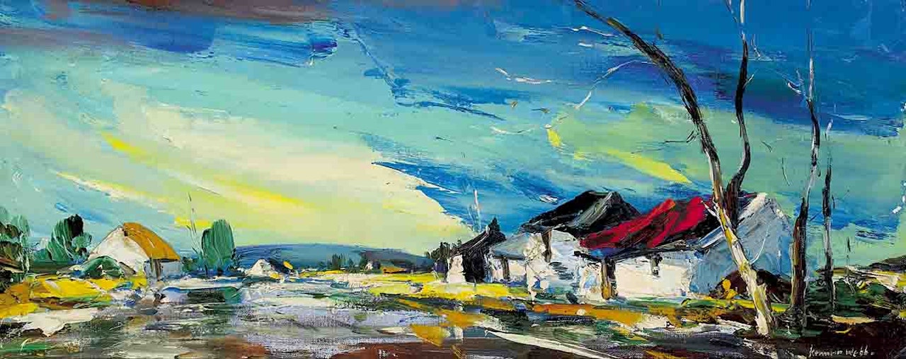 FARM BUILDINGS, ARDS PENINSULA (FIVE ROAD ENDS) by Kenneth Webb