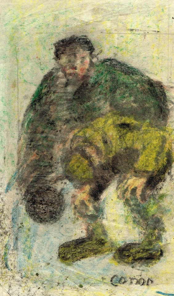 TWO FIGURES ROAD BOWLING by William Conor