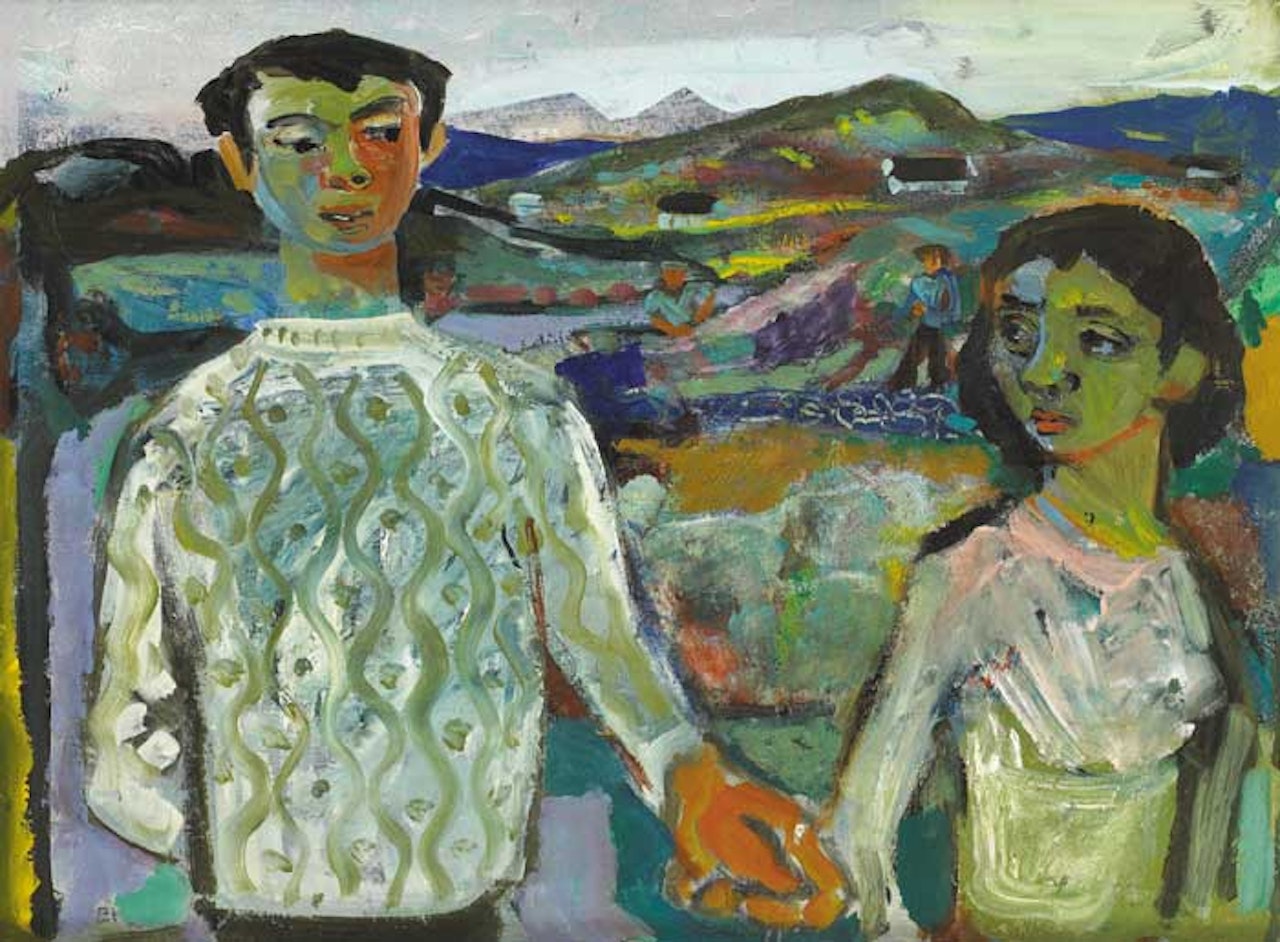 YOUNG COUPLE IN A LANDSCAPE by Gerard Dillon
