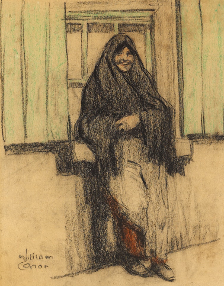 STUDY OF A BELFAST SHAWLIE by William Conor