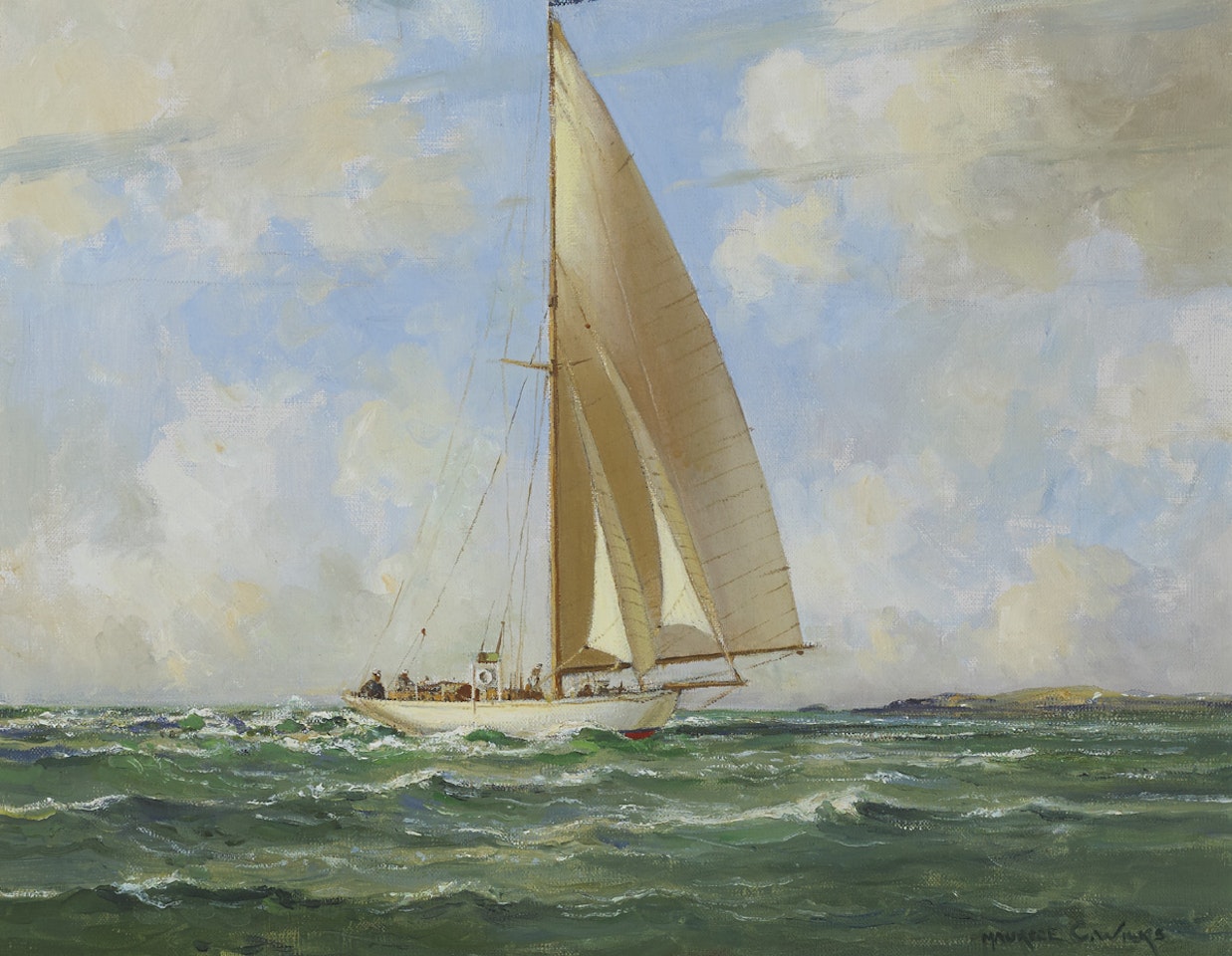 SAILING OFF THE IRISH COAST by Maurice Canning Wilks