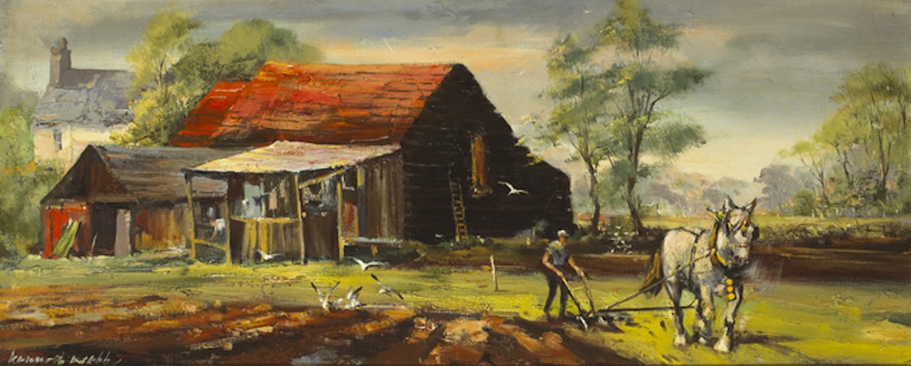 SUFFOLK PLOUGHING by Kenneth Webb