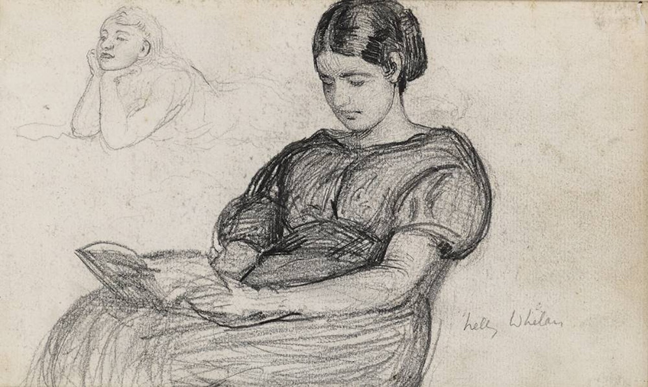 NELLY WHELAN READING by John Butler Yeats