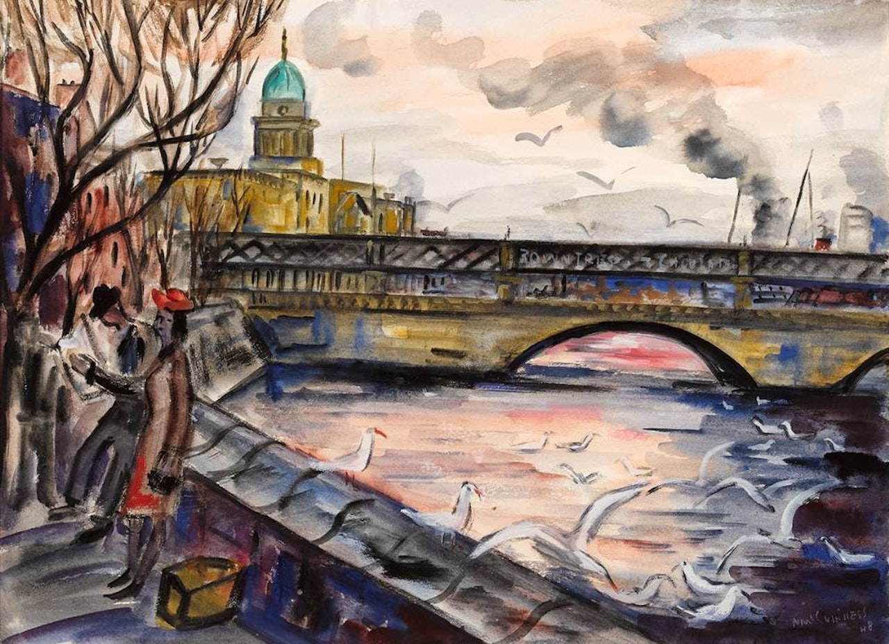 NOVEMBER ON THE LIFFEY, DUBLIN by Norah McGuinness