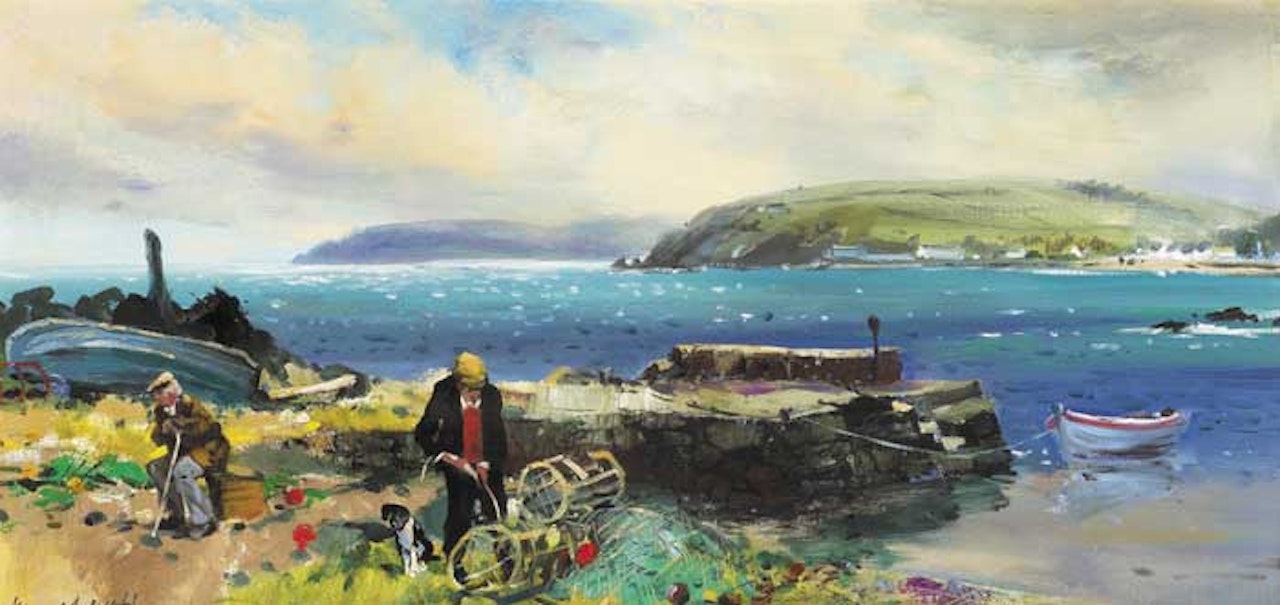 MENDING THE LOBSTER POTS by Kenneth Webb