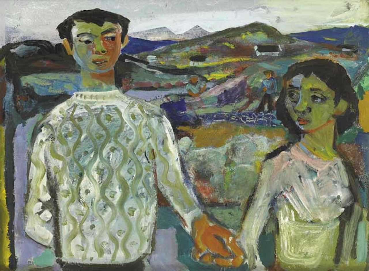 YOUNG COUPLE IN A LANDSCAPE by Gerard Dillon