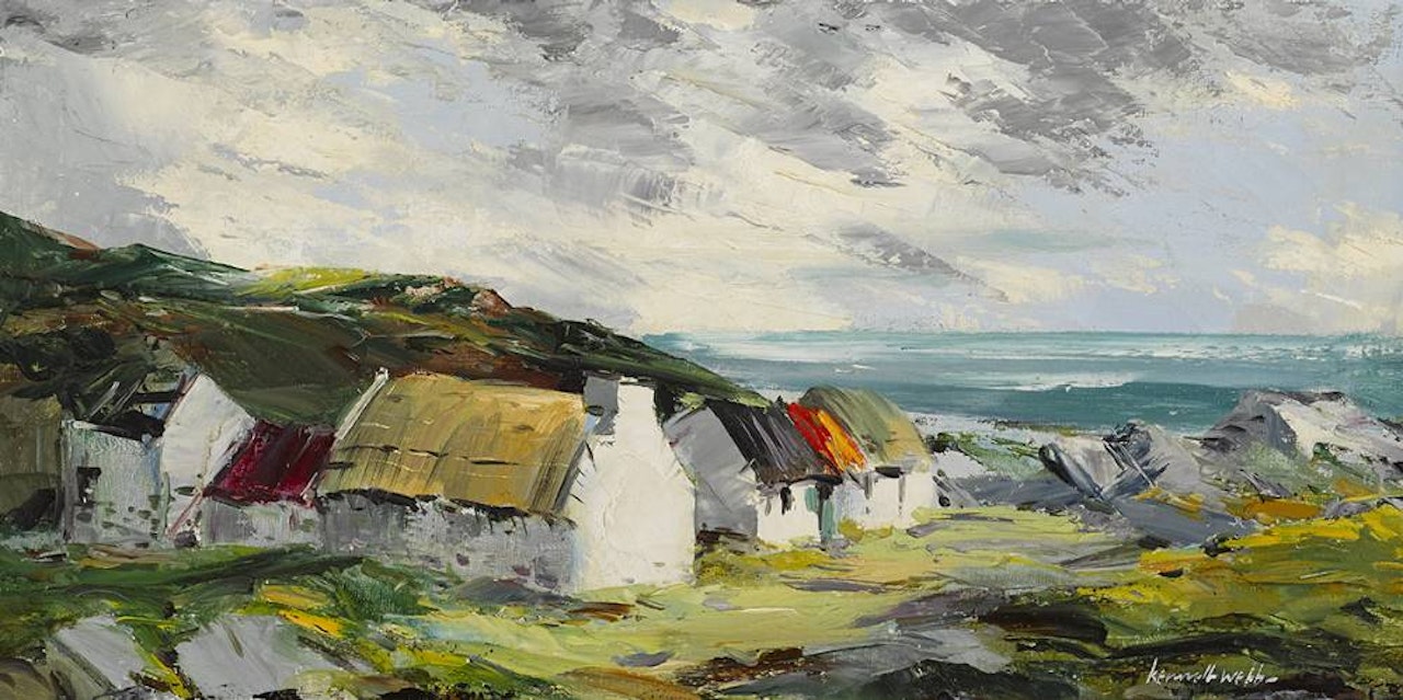 LANDSCAPE WITH COTTAGES by Kenneth Webb