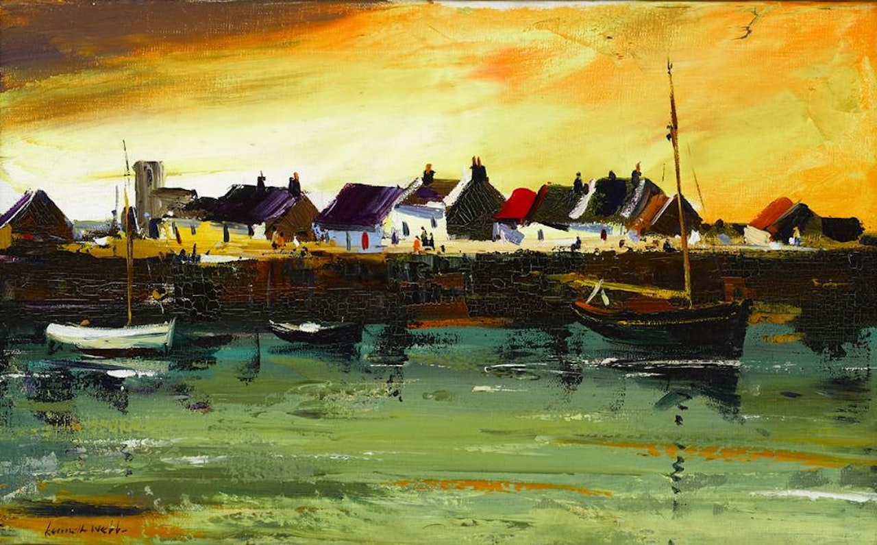 VIEW OF THE CLADDAGH, GALWAY by Kenneth Webb