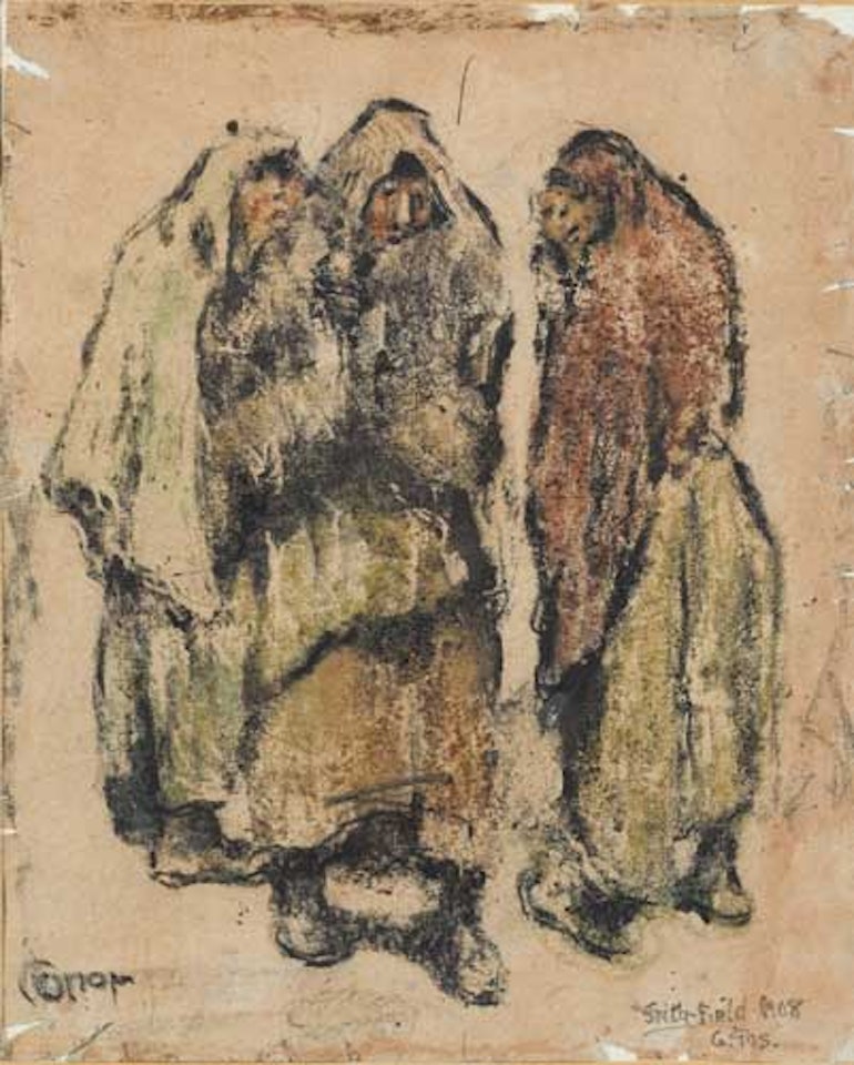 THREE SHAWLIES, SMITHFIELD by William Conor