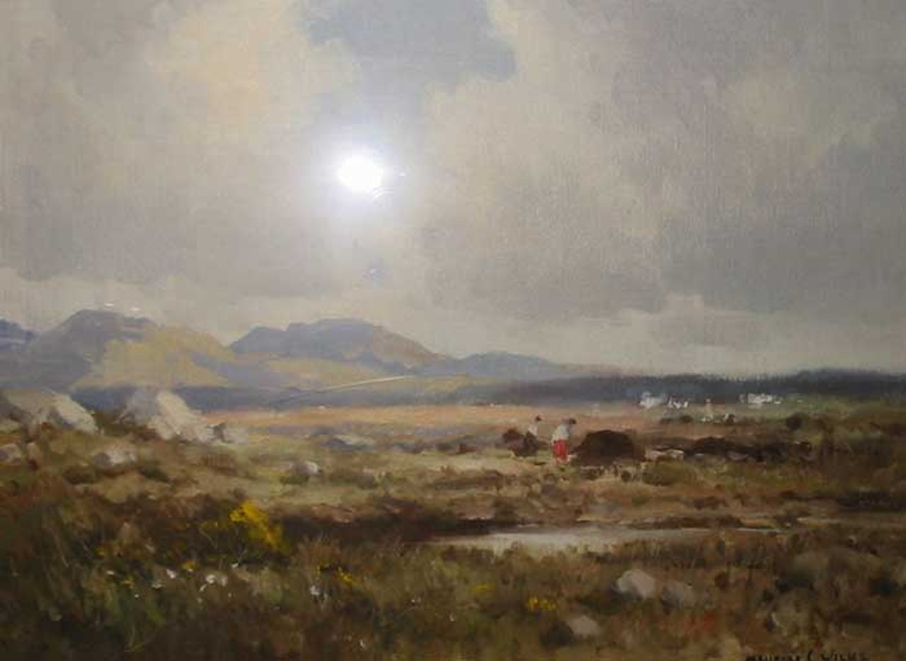 CUTTING TURF, WEST OF IRELAND by Maurice Canning Wilks