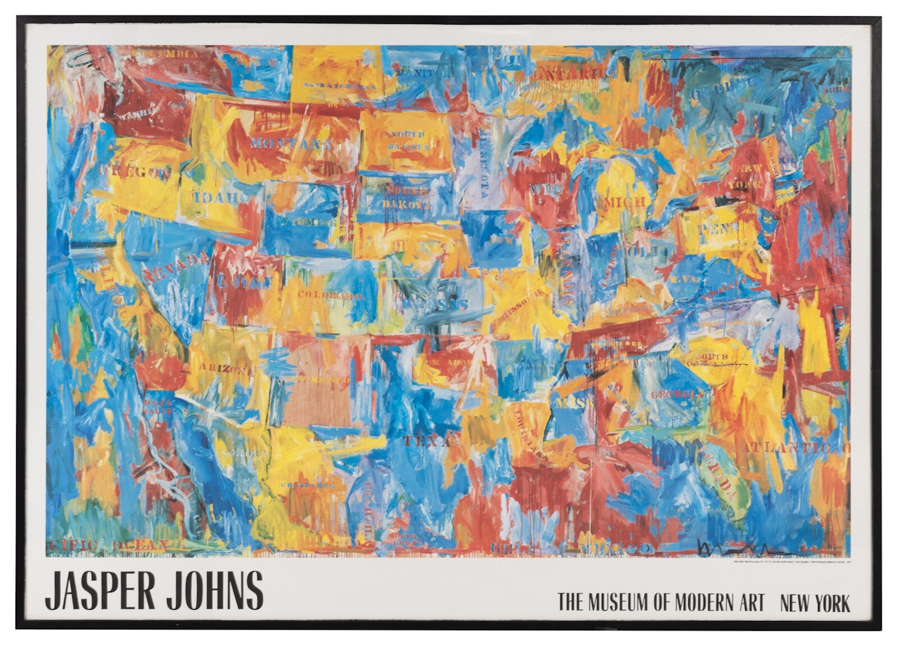 Exhibition poster from the Museum of Modern Art (Map) by Jasper Johns