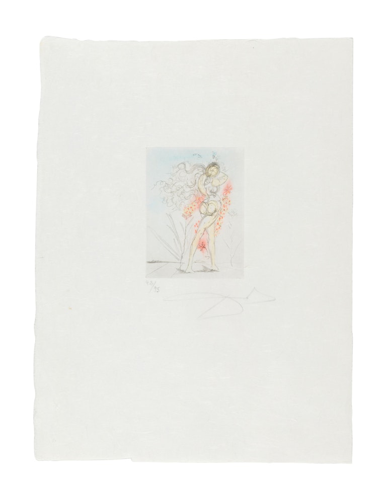One Plate, from Petits nus d"Apollinaire (Field 72-4-J) by Salvador Dali