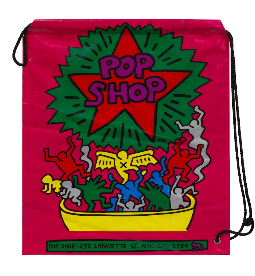 Pop Shop Drawstring Bags (2 works) by Keith Haring
