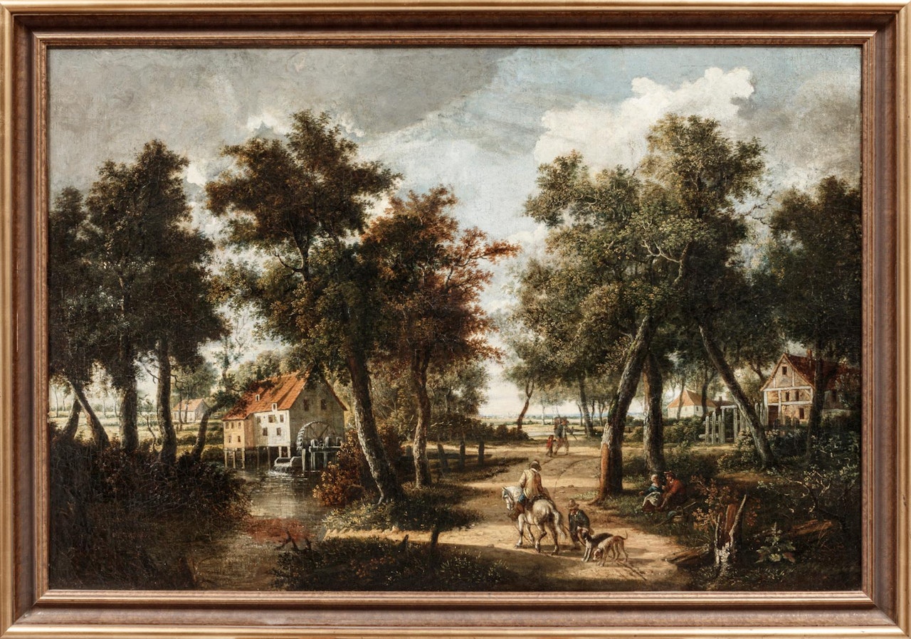 "Village Road with Water Mill" by Continental School
