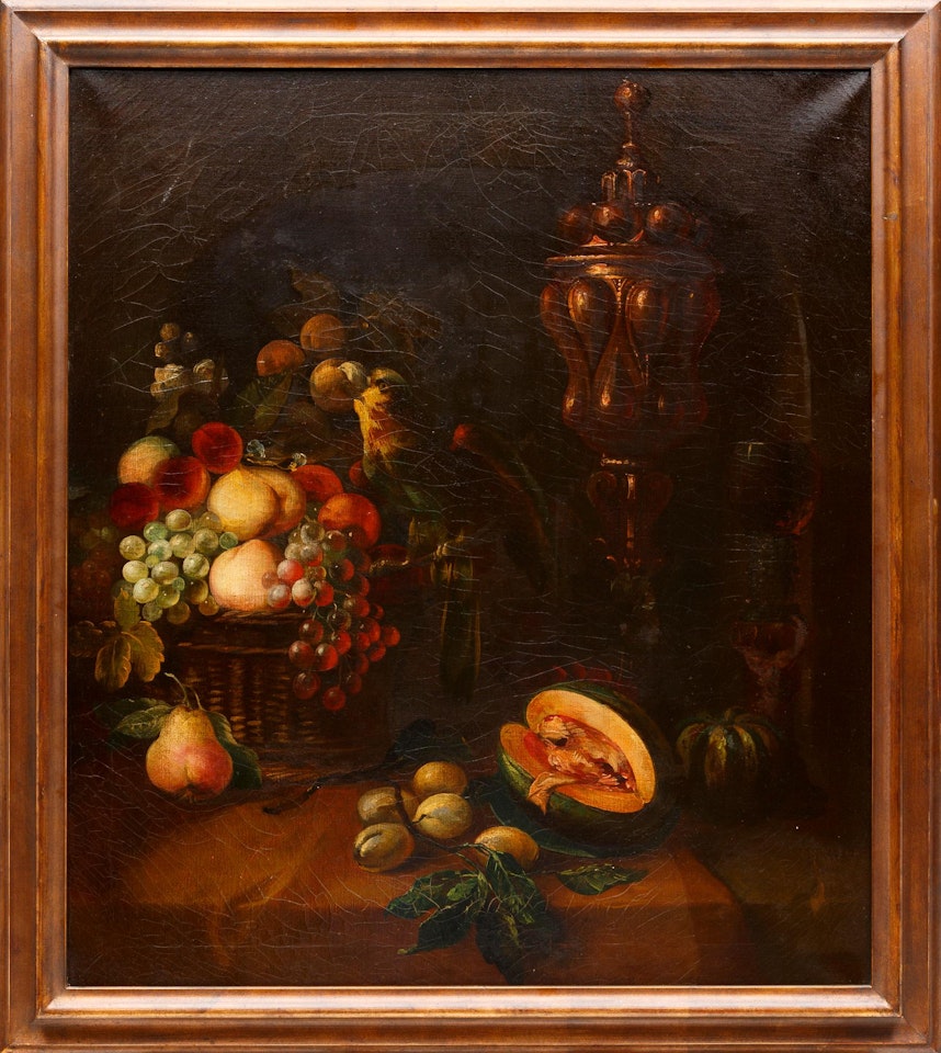 "Still Life with Bird and Fruit" by Dutch School