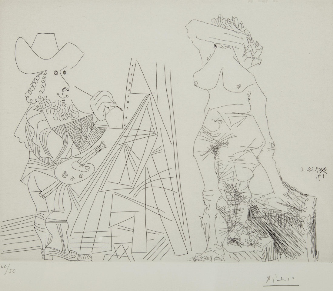 "Peintre et Modèle Qui se Cache le Visage (Bloch 1804, Baer 1821) ", No. 324 from Séries 347 by Pablo Picasso