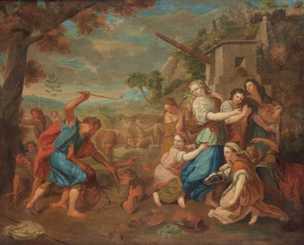 Moses and the daughters of Jethro by French School