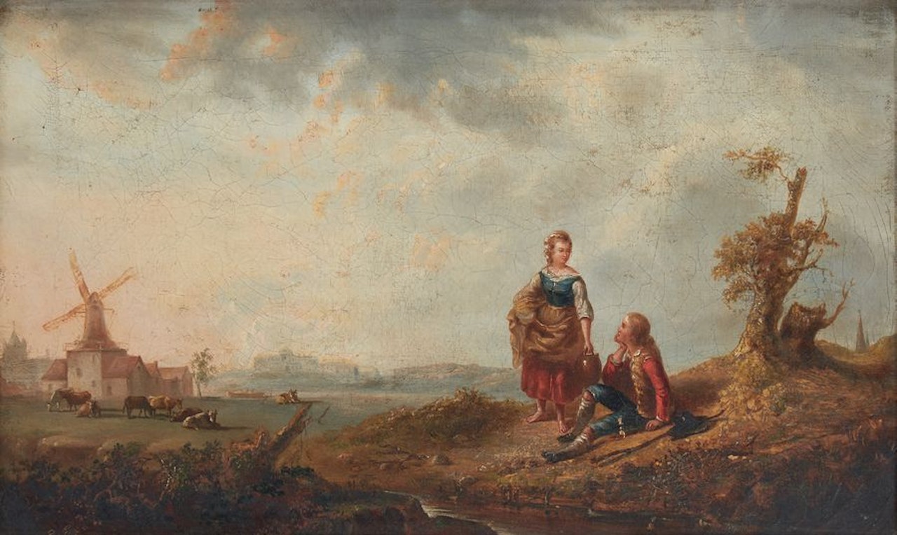 Shepherd couple by French School